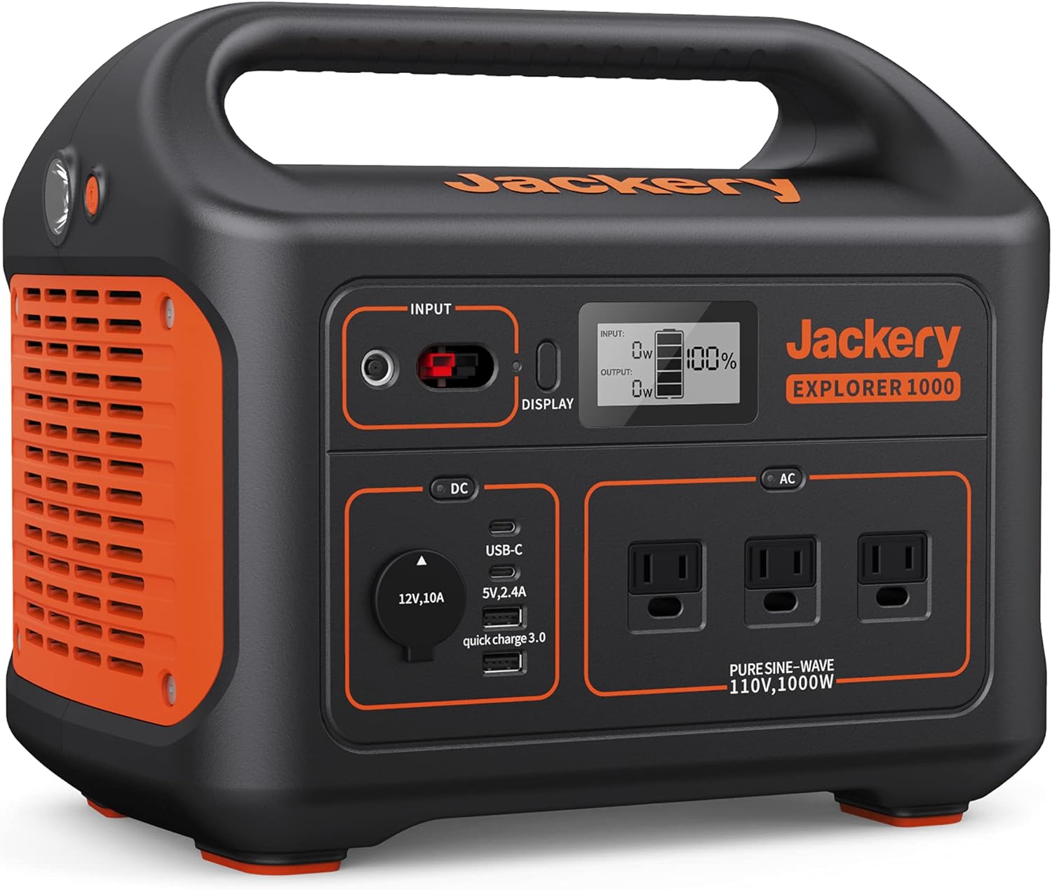 Jackery Portable Power Station Explorer 1000, 1002Wh Solar Generator (Solar Panel Optional) with 3x110V/1000W AC Outlets, Solar Mobile Lithium Battery Pack for Outdoor RV/Van Camping, Emergency