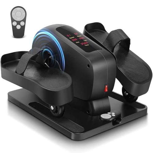 ANCHEER Under Desk Elliptical, Electric Ellipse Leg Exerciser While Sitting for Seniors Adults, Auto/Manual Dual Mode Motorized Foot Pedal Exerciser with Remote Control for Home Office Use