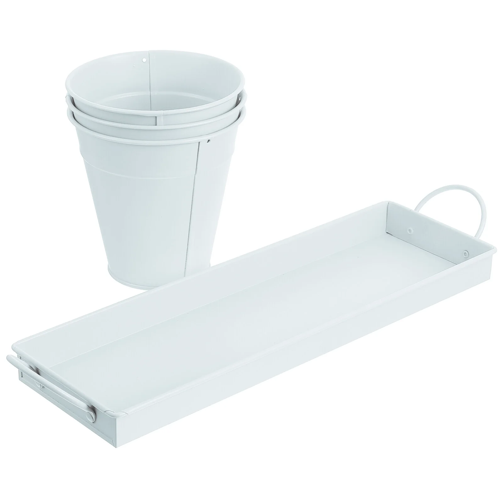 6 pcs Garden Flower Pot with 1pc Tray Succulents Utensil Holder