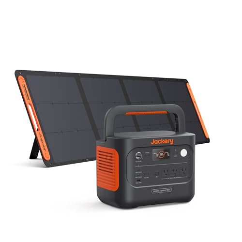 Jackery Explorer 1000 v2 Portable Power Station,1070Wh LiFePO4 Battery,1500W AC/100W USB-C Output, 1 Hr Fast Charge, Solar Generator for Camping,Emergency, RV, Off-Grid Living(Solar Panel Optional)