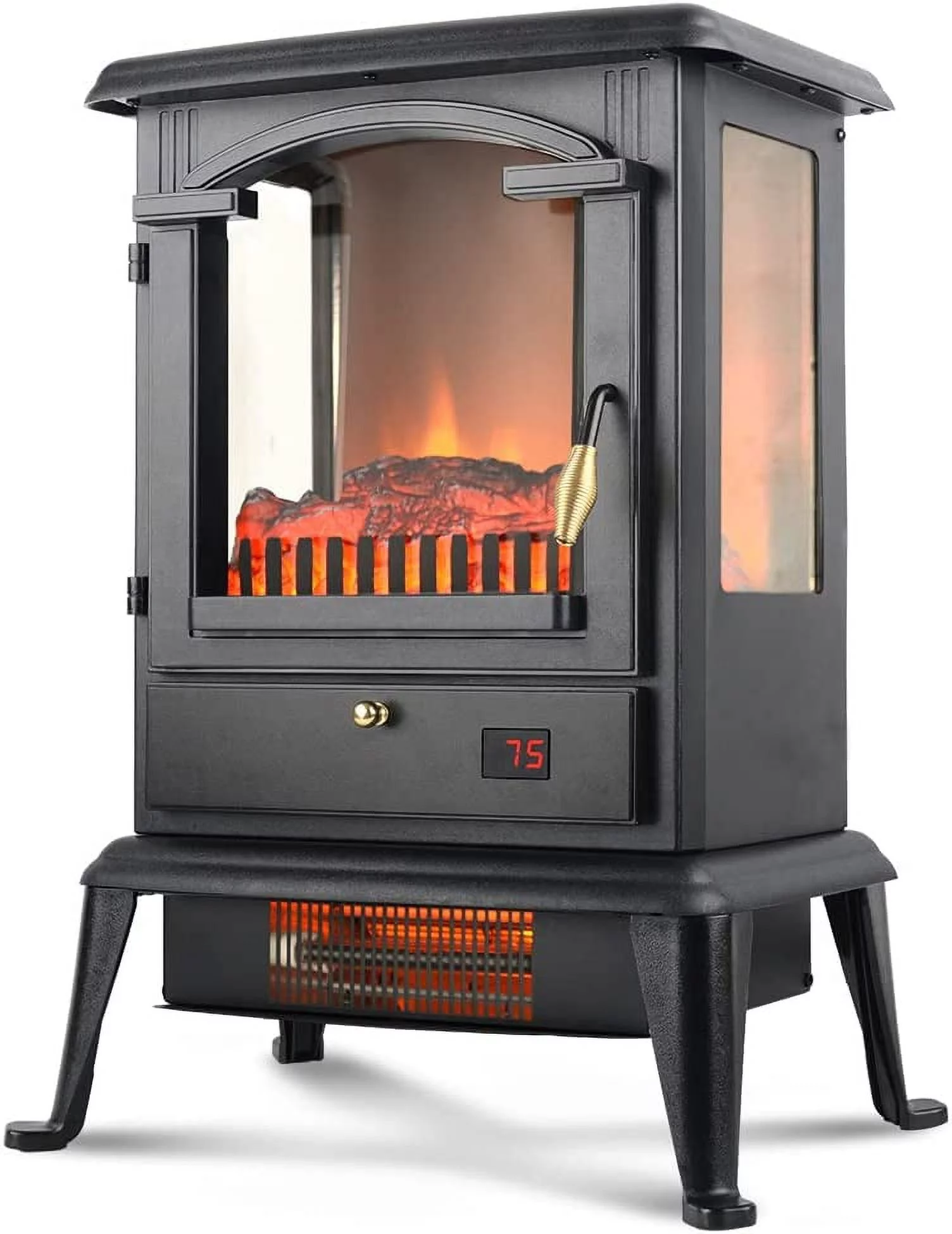 Electric Fireplace Heater with Remote, 22.4