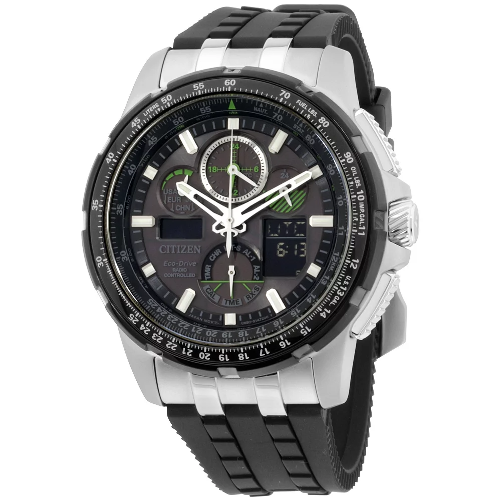 Citizen Men's Eco-Drive Skyhawk A-T Chronograph Perpetual Rubber Watch JY8051-08E - Curated Treasures Market