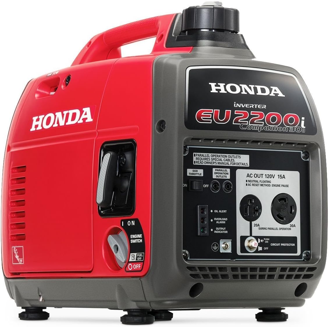 Honda EU2200ITAN1 2200-Watt 120-Volt Companion Super Quiet Portable Inverter Generator with CO-Minder - 49-State