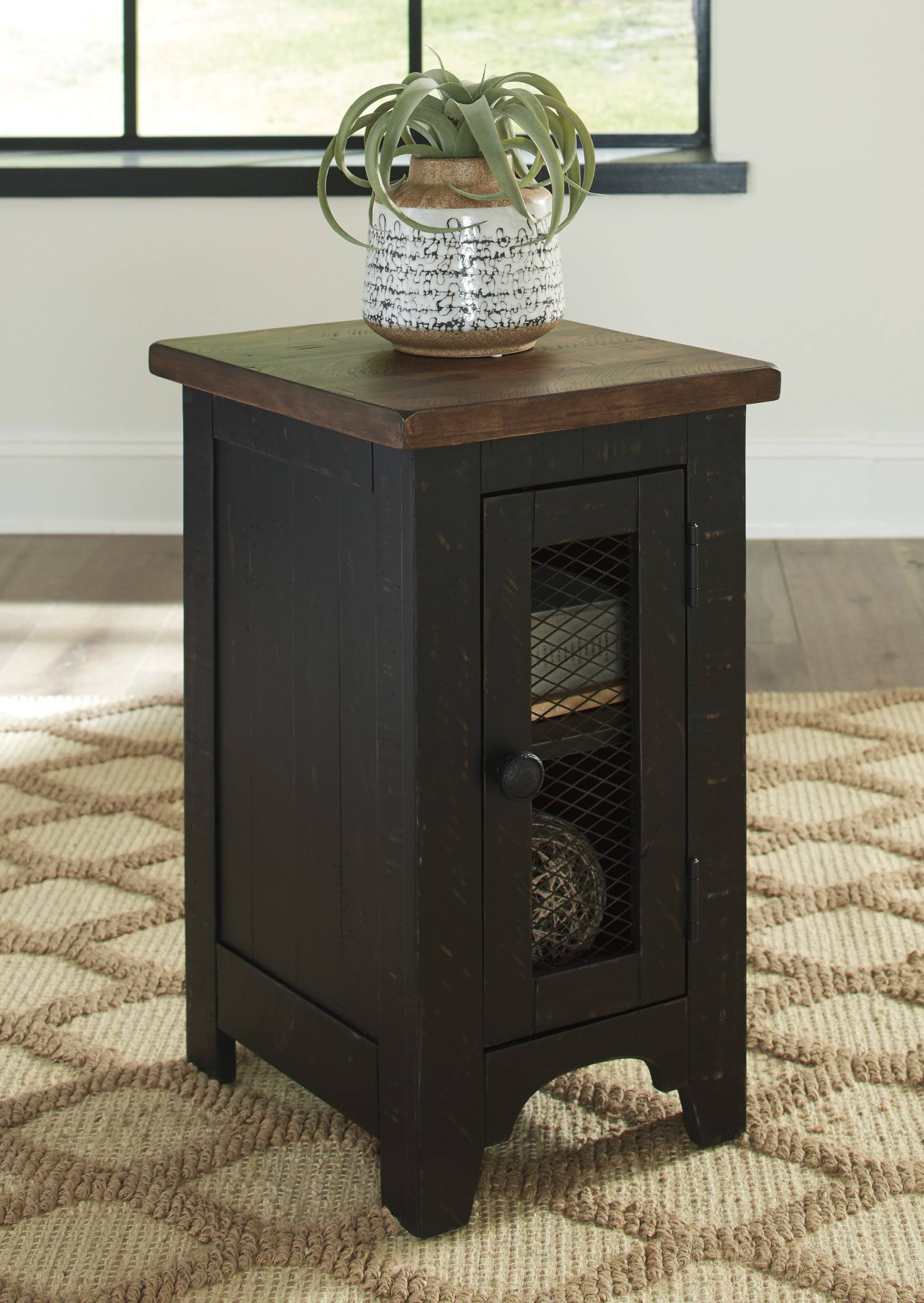 Signature Design Valebeck Black/Brown Chair Side End Table by Ashley