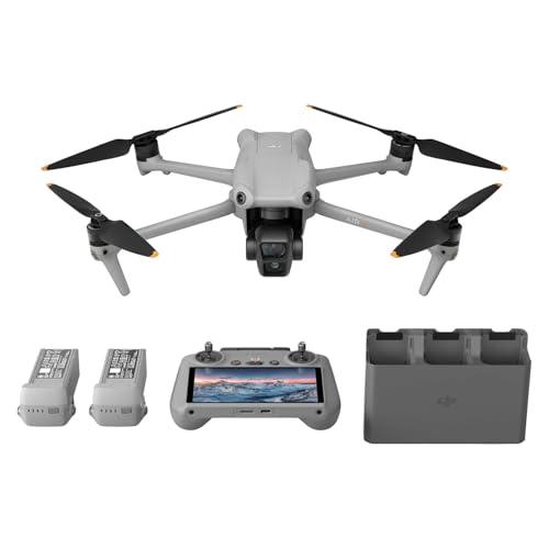 DJI Air 3 (DJI RC-N2), Drone with Medium Tele & Wide-Angle Dual Primary Cameras, 46-Min Max Flight Time, Omnidirectional Obstacle Sensing, 48MP Photos, 4K/60fps HDR, Compliance with FAA Remote ID