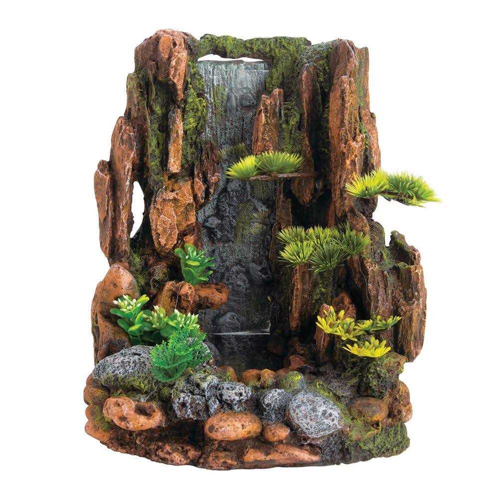 Top Fin Mountain Cliff Waterfall Aquarium Tank Ornament - Pet Supplies online store