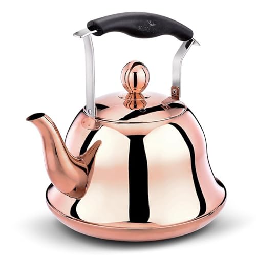 Tea Kettles Stovetop Whistling Cool Handle Kettle for Gas Stove Induction Cooker Stainless Steel Whistling Kettle Tea Kettle Water Bottle Coffee Tea Pot