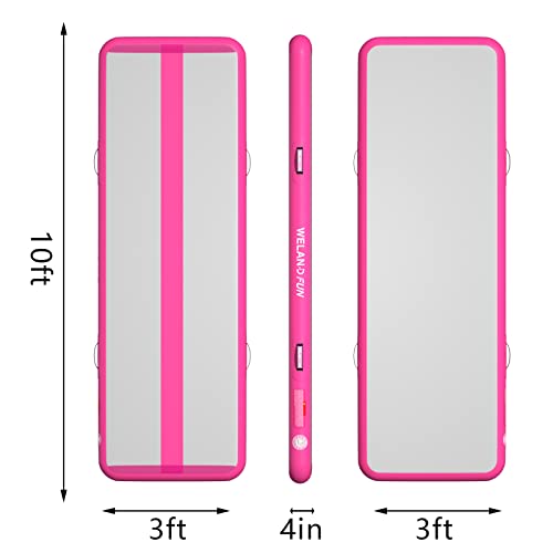 Air Mat Tumble Track 10ft/13ft/16ft/20ft Inflatable Gymnastics Tumbling Mat 4/6/8 inchs Thickness Mats for Home Use/Gym/Yoga/Training/Cheerleading/Outdoor/Beach/Park wih Electric Air Pump