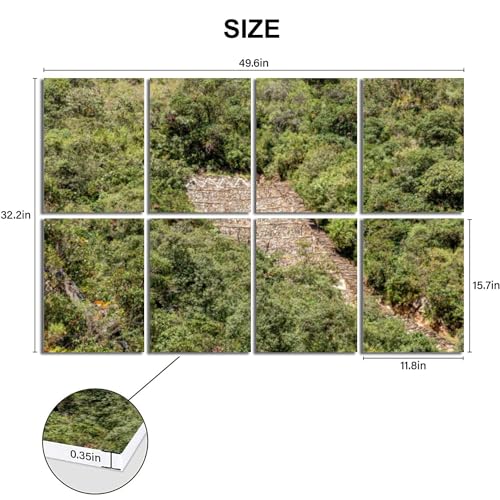 8 Pack Art Acoustic Panels View famous terraces white stone Choquequirao archeological site ruins Soundproof Wall Panels, 32