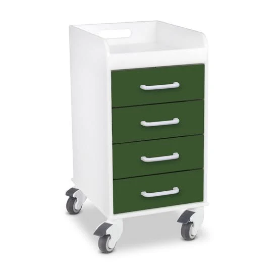Compact 4 Drawer Locking Cart, Hosta Leaf Green