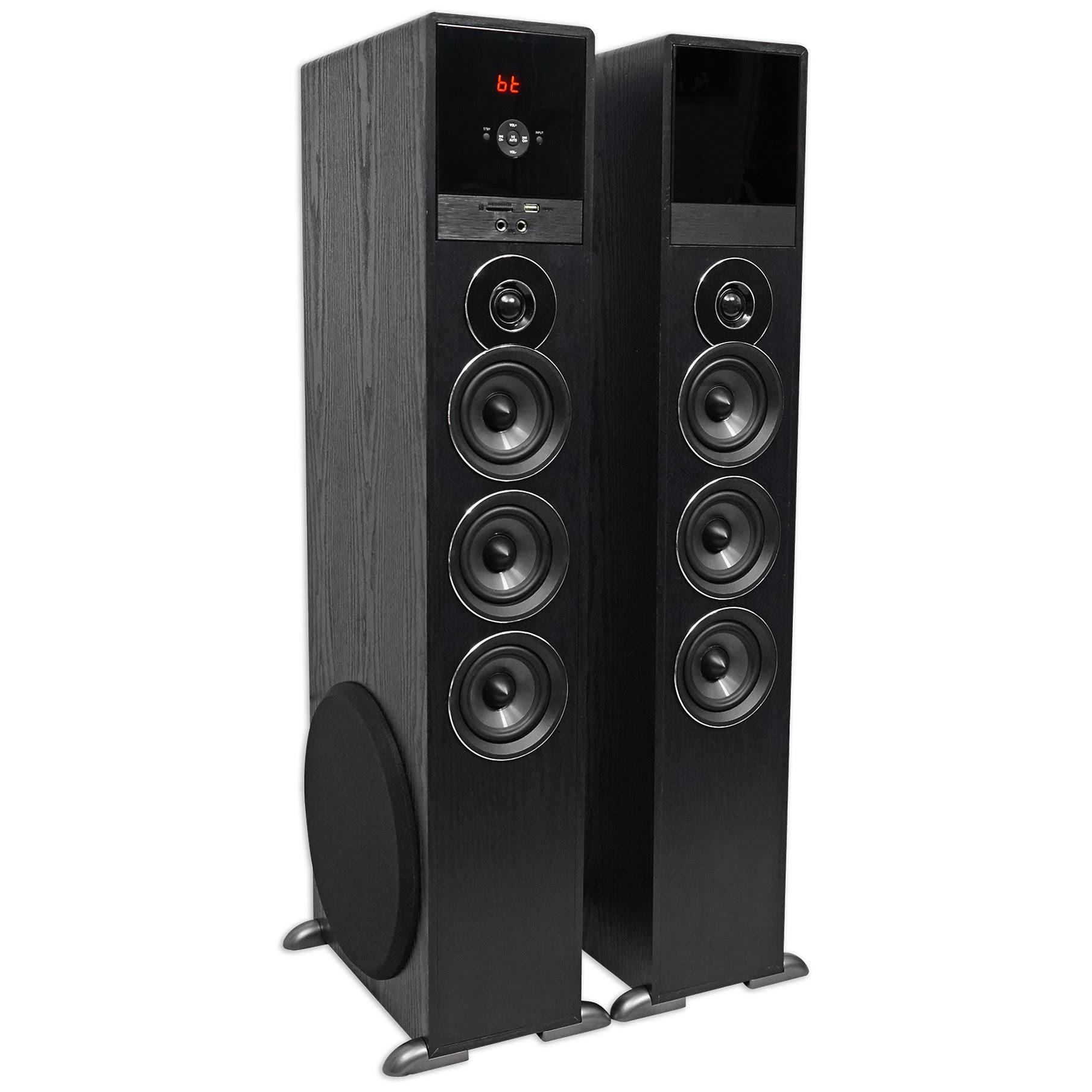 Rockville TM150B Black Home Theater System Tower Speakers 10x22 Sub/Blueooth/USB