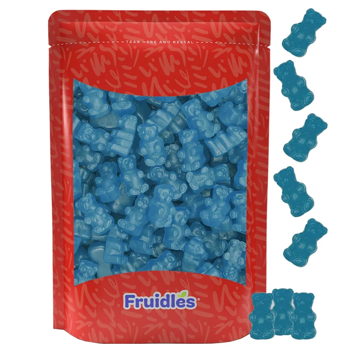 Blue Raspberry Gummi Bears Candy, Fruit Flavors Gummies, Allergy Friendly, Non-Gmo, No Artificial Sweeteners Gummy (1 Pound Bag)