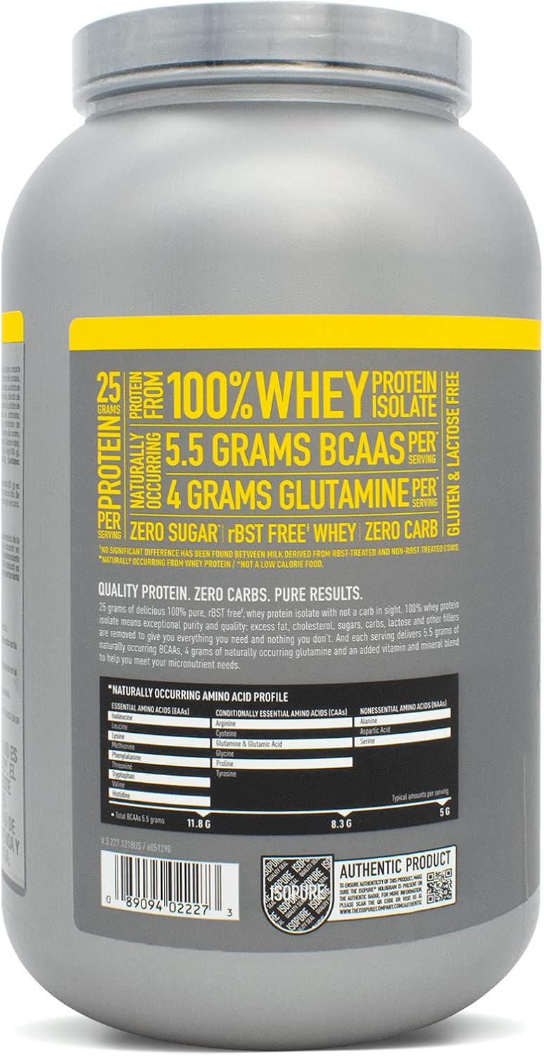 Nature'S Best Isopure Banana Cream (Zero Carb), 3-Pound Tub