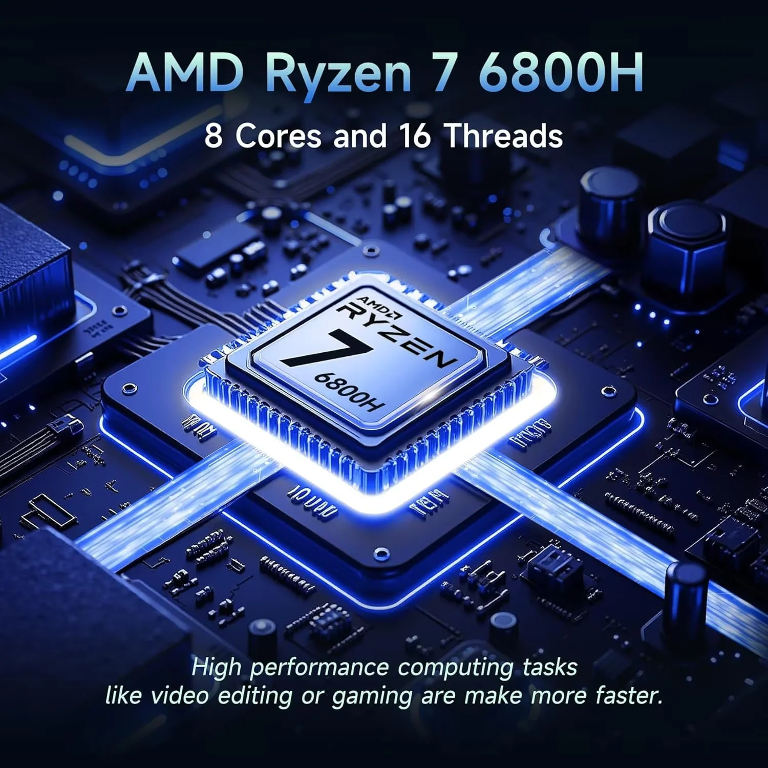 17.3" IPS FHD Gaming Laptop, Business Laptops, 8 Cores AMD Ryzen 7 6800H 16GB DDR5 RAM 1TB SSD (Beat i7-12700H, Up to 4.7GHz) AMD Radeon 680M GPU-Computer with 100W Type-C Fingerprint Blue