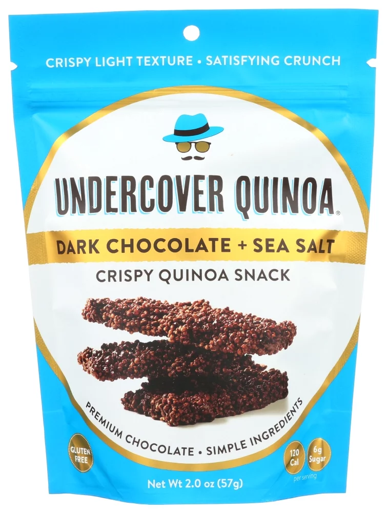 Undercover Quinoa Dark Chocolate + Sea Salt Crispy Quinoa Snack, 2 Oz Pack Of 12