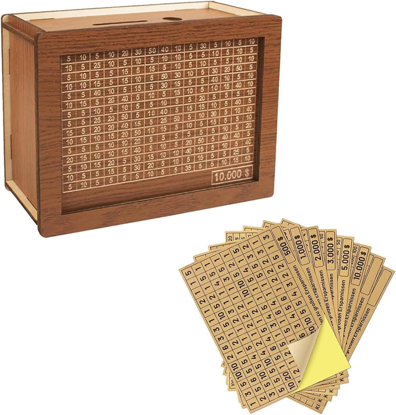 Cash Vault Wooden Savings Box, Wooden Cash Saver Money Box, Money Box for Cash Saving, Portable Storage Coin Counter Piggy Bank, Wooden Coin Bank for Savings Goal (8 Inches), T9K01YBox