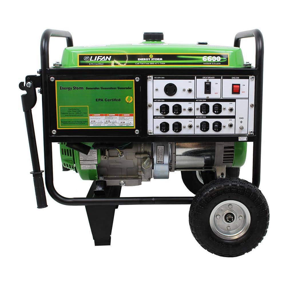 Lifan ES6600 Energy Storm 6,600w Recoil Start Gasoline Powered Portable Generator
