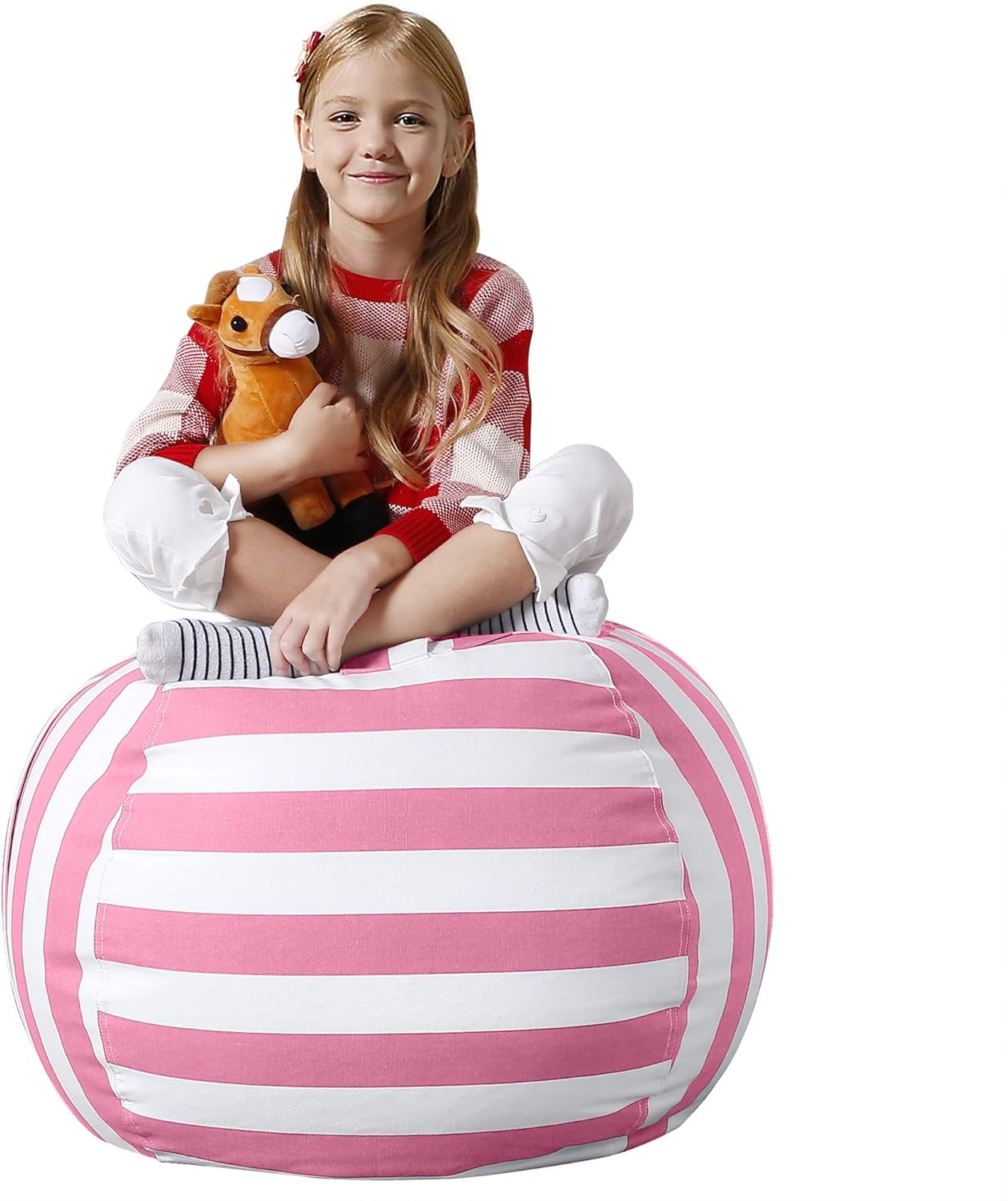 Aubliss Stuffed Animal Bean Bag Storage Chair, Beanbag Covers Only for Organizing Plush Toys, Turns into Bean Bag Seat for Kids When Filled, Medium 32