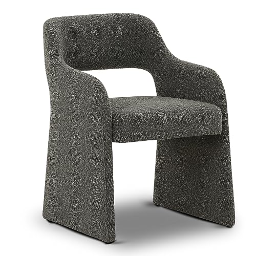 POLY & BARK Chios Dining Chair, Juniper Green Boucle