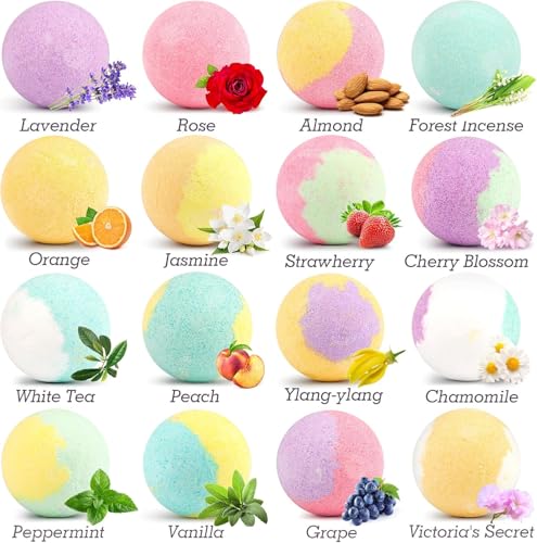 Organic Bath Bombs Women,Nature Bath Bombs for Women Relaxing,Lush Bath Bomb Gift Set