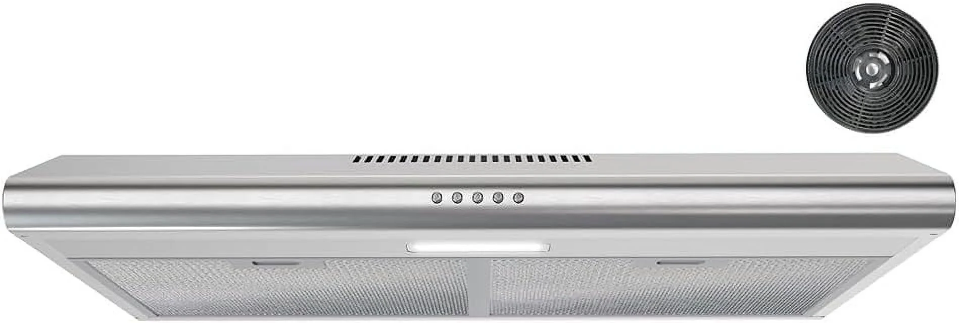 Streamline 30 in. Moncalieri Ductless Undermount Range Hood in Brushed Stainless Steel with Mesh Filters, Push Button Control, LED Light