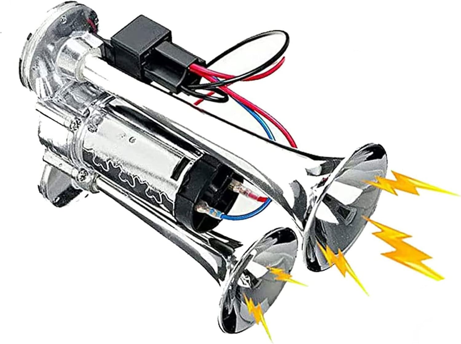 12V Truck Train Air Horn,150DB Super Loud Car Horns Kit with Compressor for Trucks Lorrys Trains Boats Cars Van Ship Pack of 2