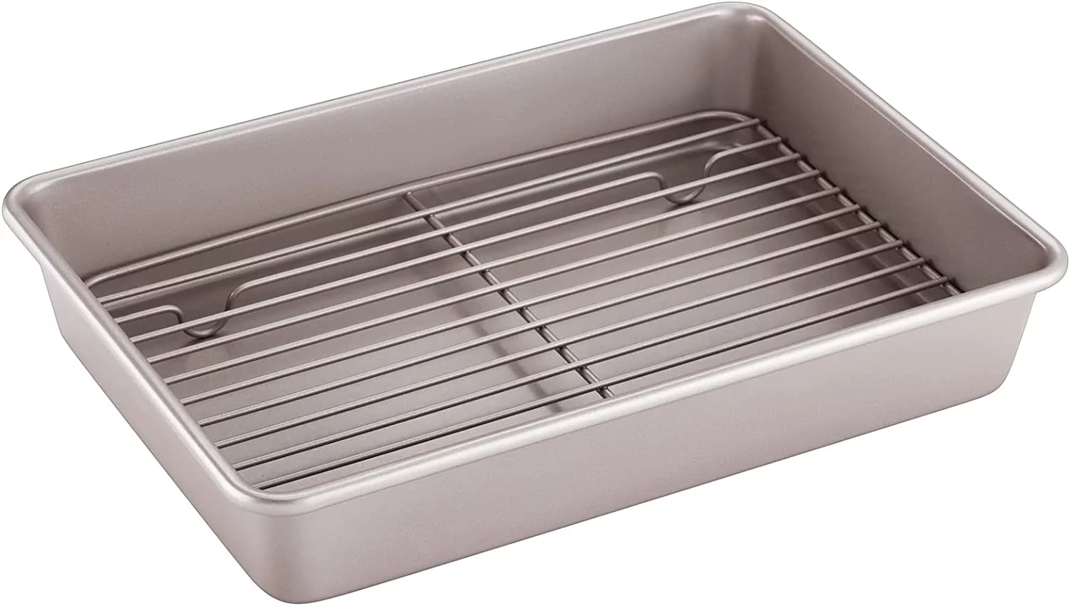 CHEFMADE 13-Inch Roasting Pan with Cooling Rack, Non-Stick Rectangular Deep Dish Oven-BBQ Bakeware 9