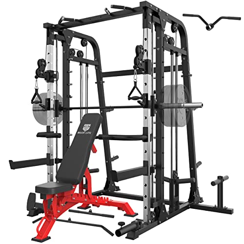 Major Fitness Smith Machine, All-in-One Home Gym Power Cage with Smith Bar and Two LAT Pull-Down Systems and Cable Crossover Machine for Home Gym