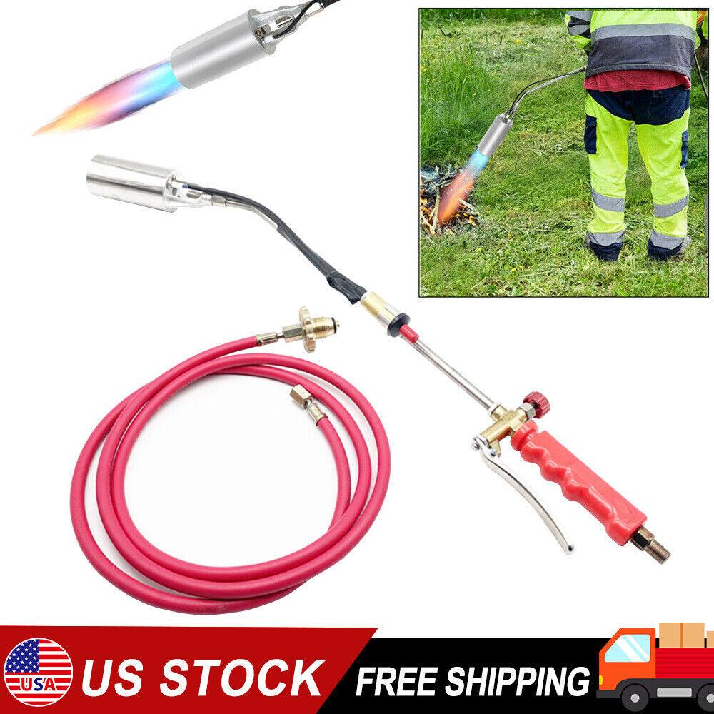 Portable Propane Torch Weed Burner Ice Snow Melter Outdoor Flame Thrower + Hose