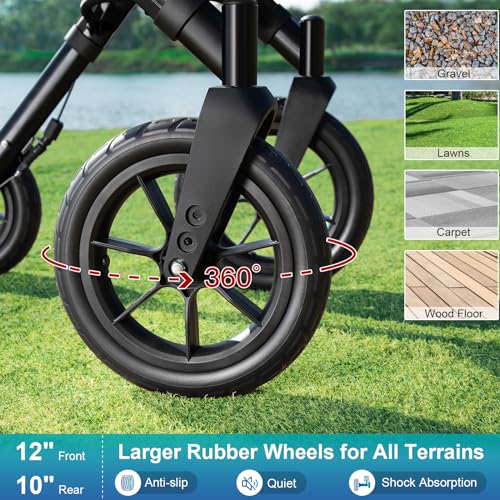 Rollator Walker with Seat, Tall Walkers for Seniors, 12