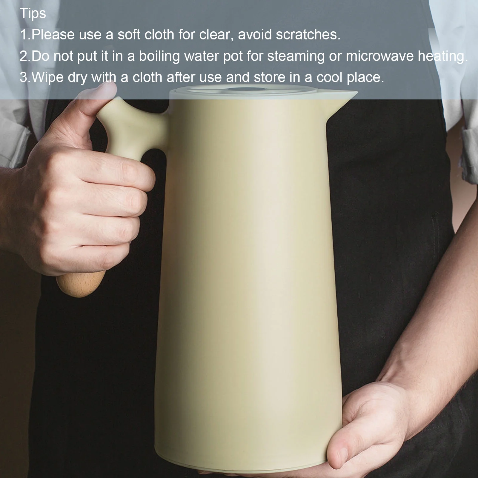 Large Thermal Coffee Carafe Double Walled Household Glass Liner Coffee Pot Household Insulation Pot Carafes