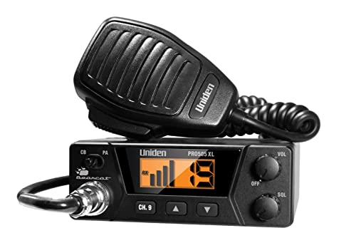 Uniden PRO505XL 40-Channel CB Radio. Pro-Series, Compact Design. Public Address (PA) Function. Instant Emergency Channel 9, External Speaker Jack, Large Easy to Read Display. - Black