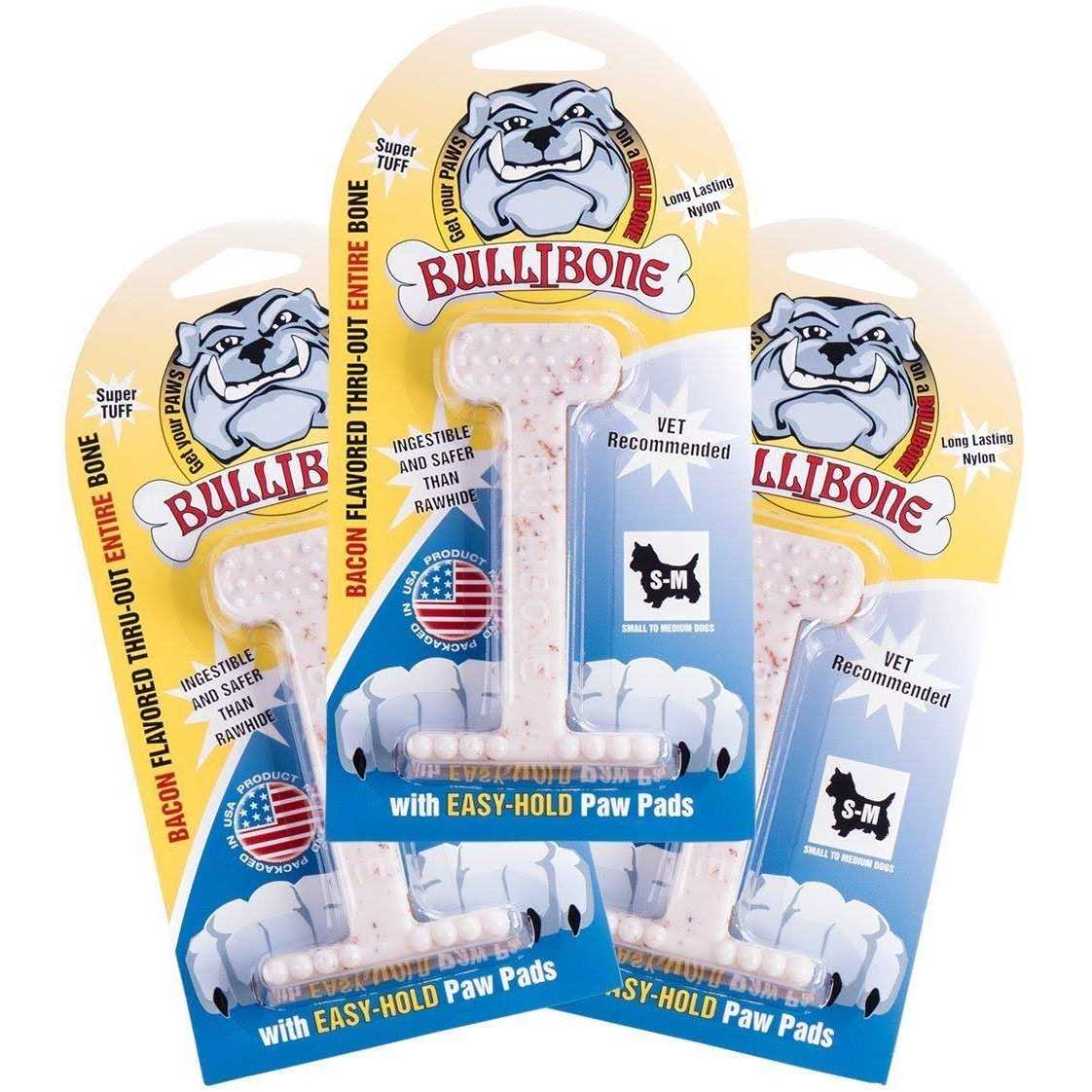 Bullibone Nylon Dog Chew Toy Nylon Bone Improves Dental Hygiene Easy to Grip Bottom and Permeated with Flavor - Pet Supplies online store