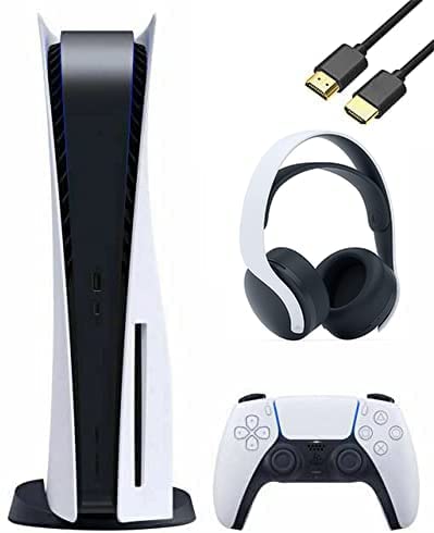 Playstation 5 Disc Version PS5 Console Bundle with Pulse 3D Wireless Headset with U Deal HDMI (Renewed)
