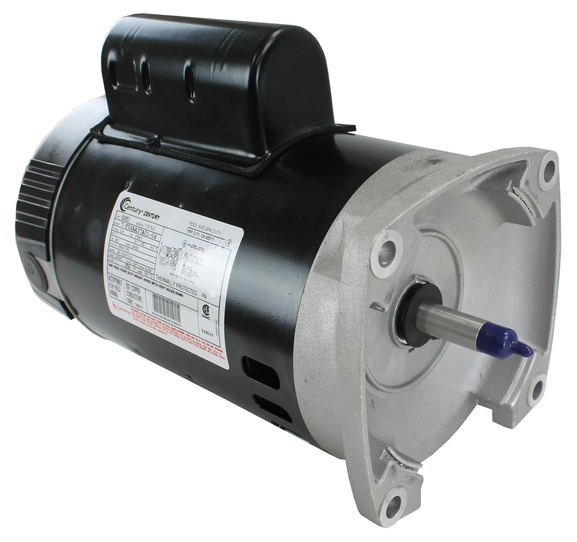 A.O. Smith Century B2853 1HP 115/230V Square Flange Up-Rate Pool Motor PHK2RA6E