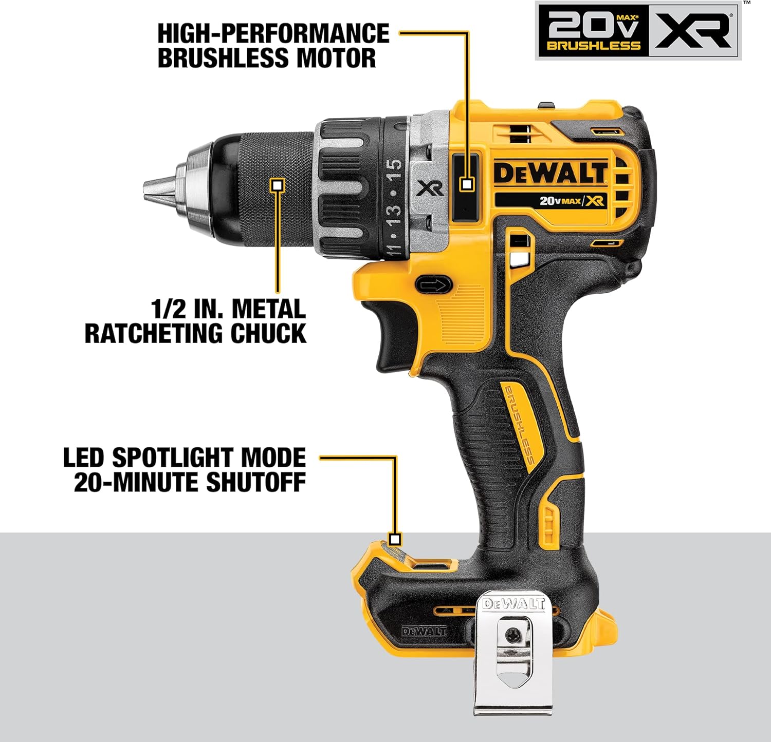 DEWALT 20V MAX XR Brushless Combo Kit, Compact 4-Tool (DCK483D2)