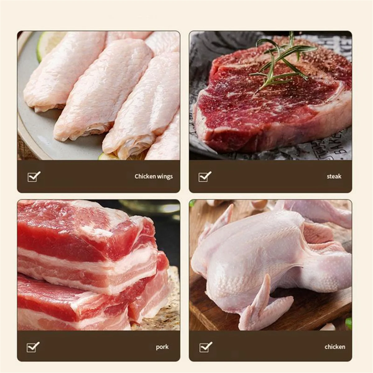 Meat Tenderizer Needle, Stainless Steel Prongs, Food Grade, 5.5x5.5x17cm, White