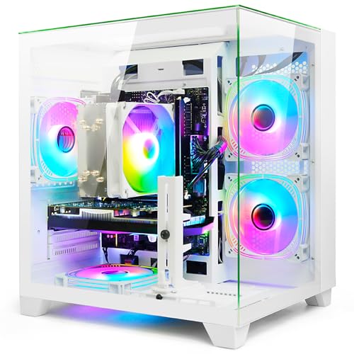 LXZ Gaming PC Desktop - Ryzen 5 5500 | GeForce RTX 3050 6GB | 16GB DDR4 | 1TB NVME SSD | DP/HDMI/DVI, Prebuilt Tower Computer for Gaming, Home and Office (White)