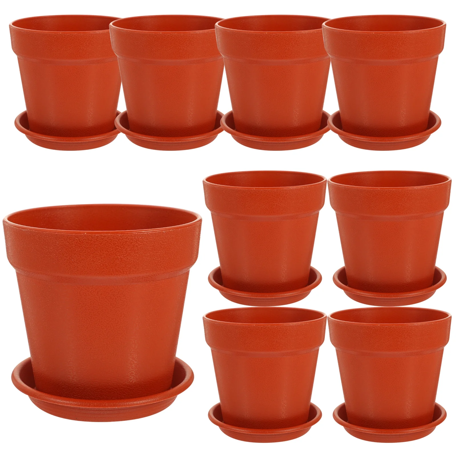 10 Sets Pots Imitation Pottery Plastic Flower Nursery Garden Planter