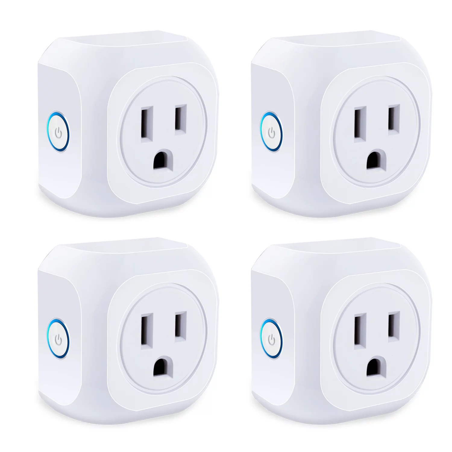 Kootion Smart Plug 4 Pack Wifi Enabled Mini Outlets Smart Socket, Compatible with Google Assistant, No Hub Required, Timing Outlet Remote Control