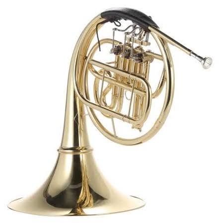 Muslady French Horn B/BB Flat 3 Key Brass Gold Lacquer Single-Row Split Wind Instrument with Cupronickel Mouthpiece Case