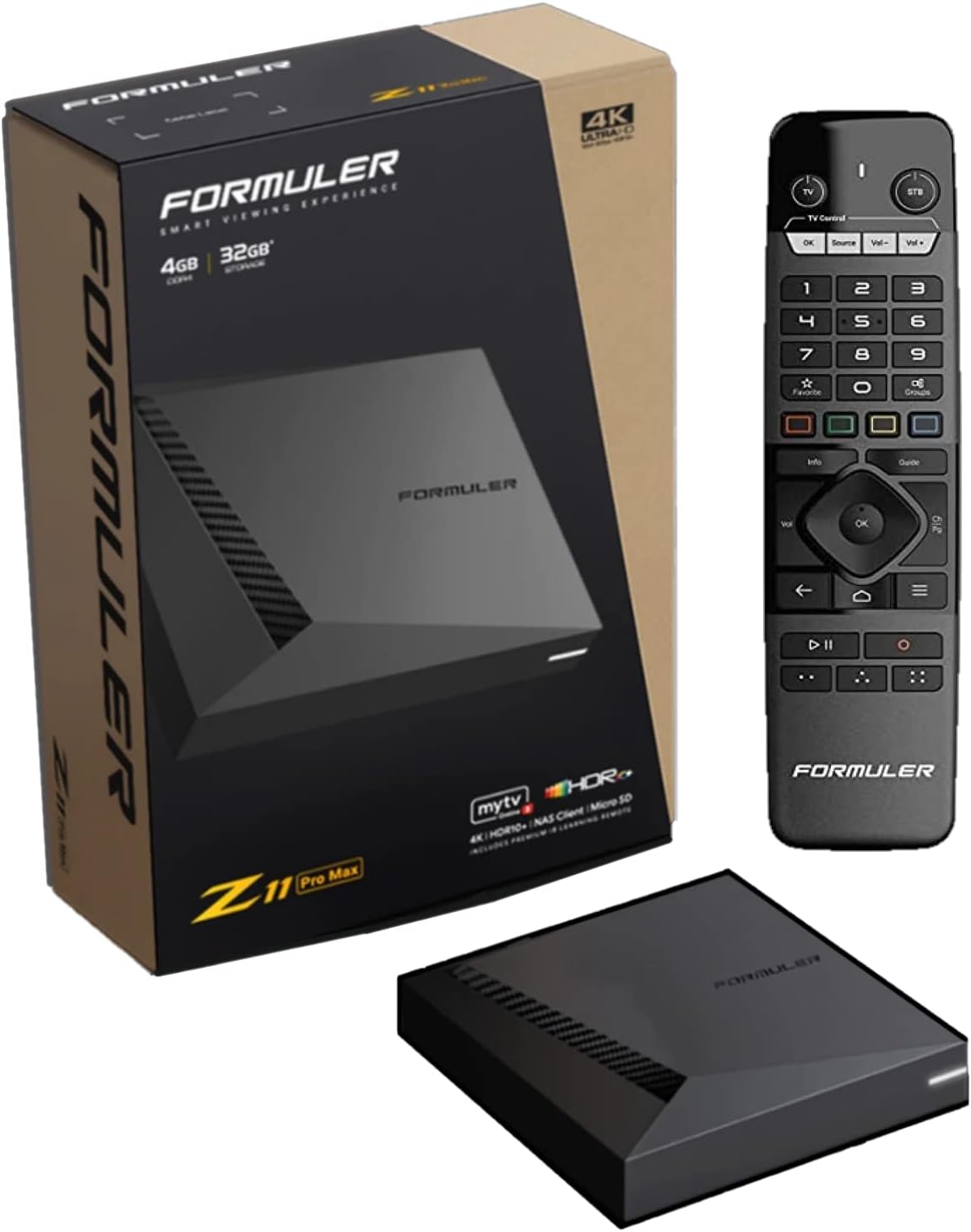 Formuler Z11 Pro Max 4K Android 11 Dual Band 5G Gigabit LAN 4GB Ram 32GB Storage with Premium IR1 Remote Control | Bonus HDMI Cable | Bonus Dreamlink 7 Color Keyboard| Bonus Silicone Remote Case.