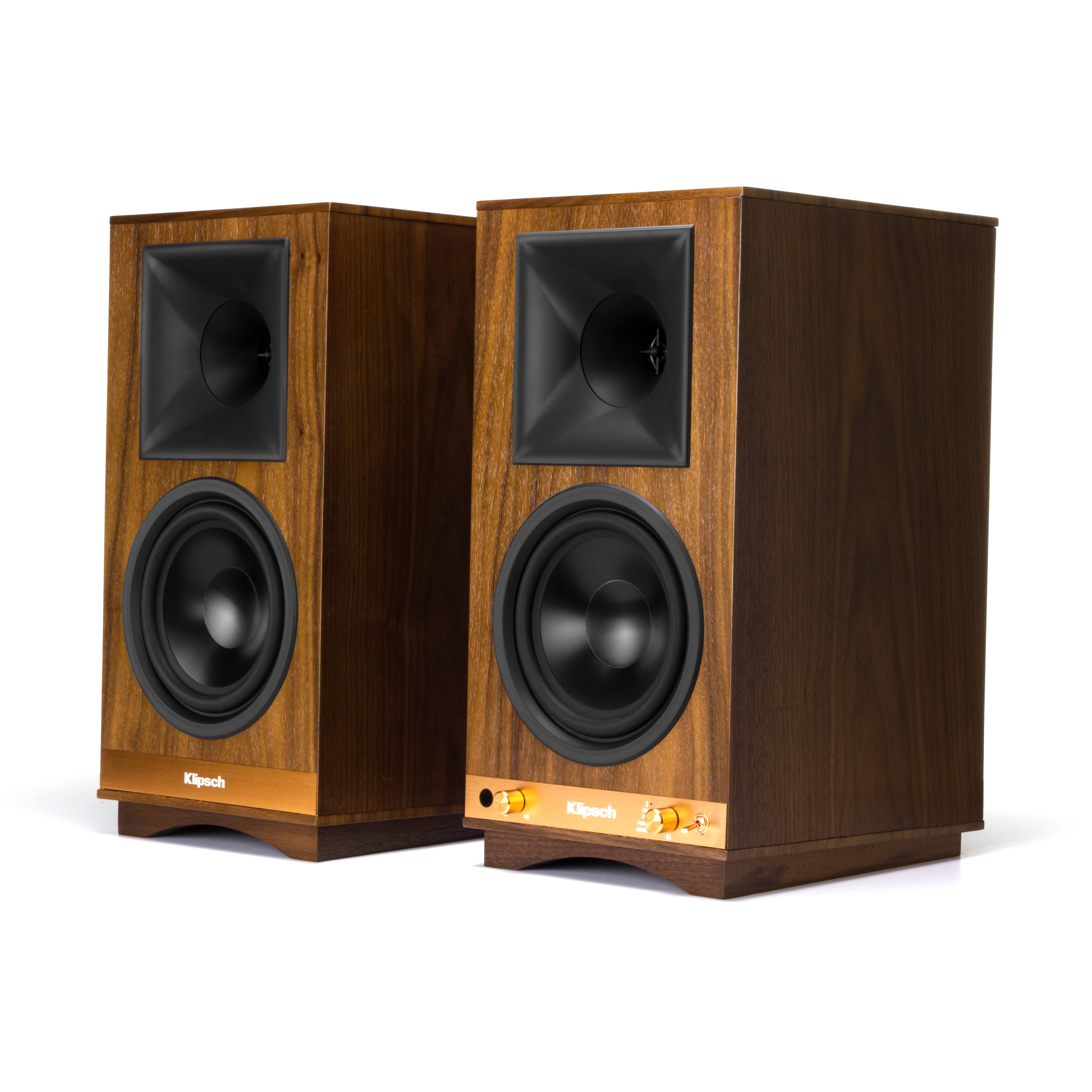 Klipsch The Sixes 2-way Table-top Heritage Wireless Series Speakers - 200W RMS - Pair - Wireless - Walnut