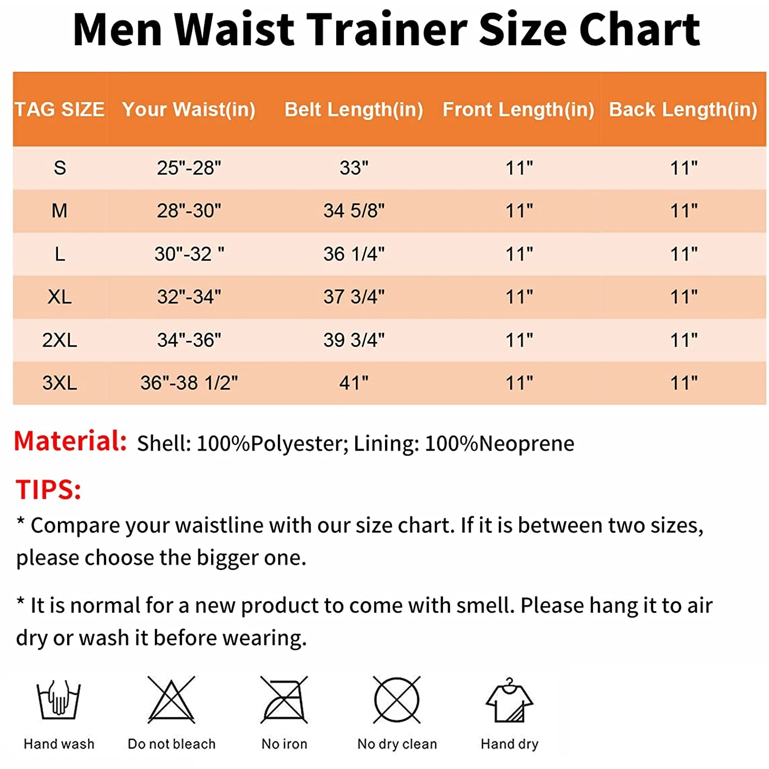 KIWI RATA Waist Trainer for Men Sweat Waist Trimmer Corset with 3 Straps Stomach Wraps Zipper Neoprene Workout Belt
