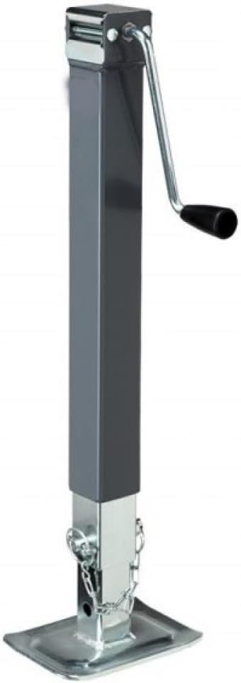 Draw-Tite Trailer Jack | Square| Bulldog | Side Wind | 8000lbs. Lift Capacity | 15in. Travel | Drop Leg | Grey