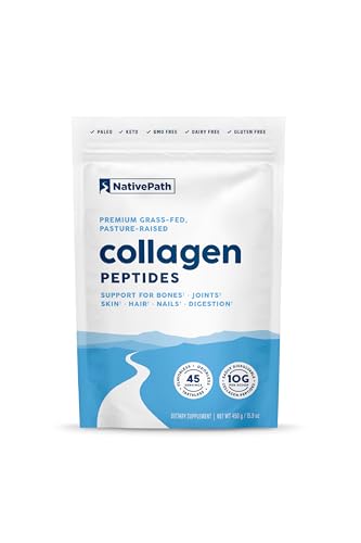 NativePath Collagen Peptides Protein - Hydrolyzed Type 1 & 3 Collagen Powder for Skin, Hair, Nails - Collagen Powder for Skin - 15.9 oz (45 Servings)