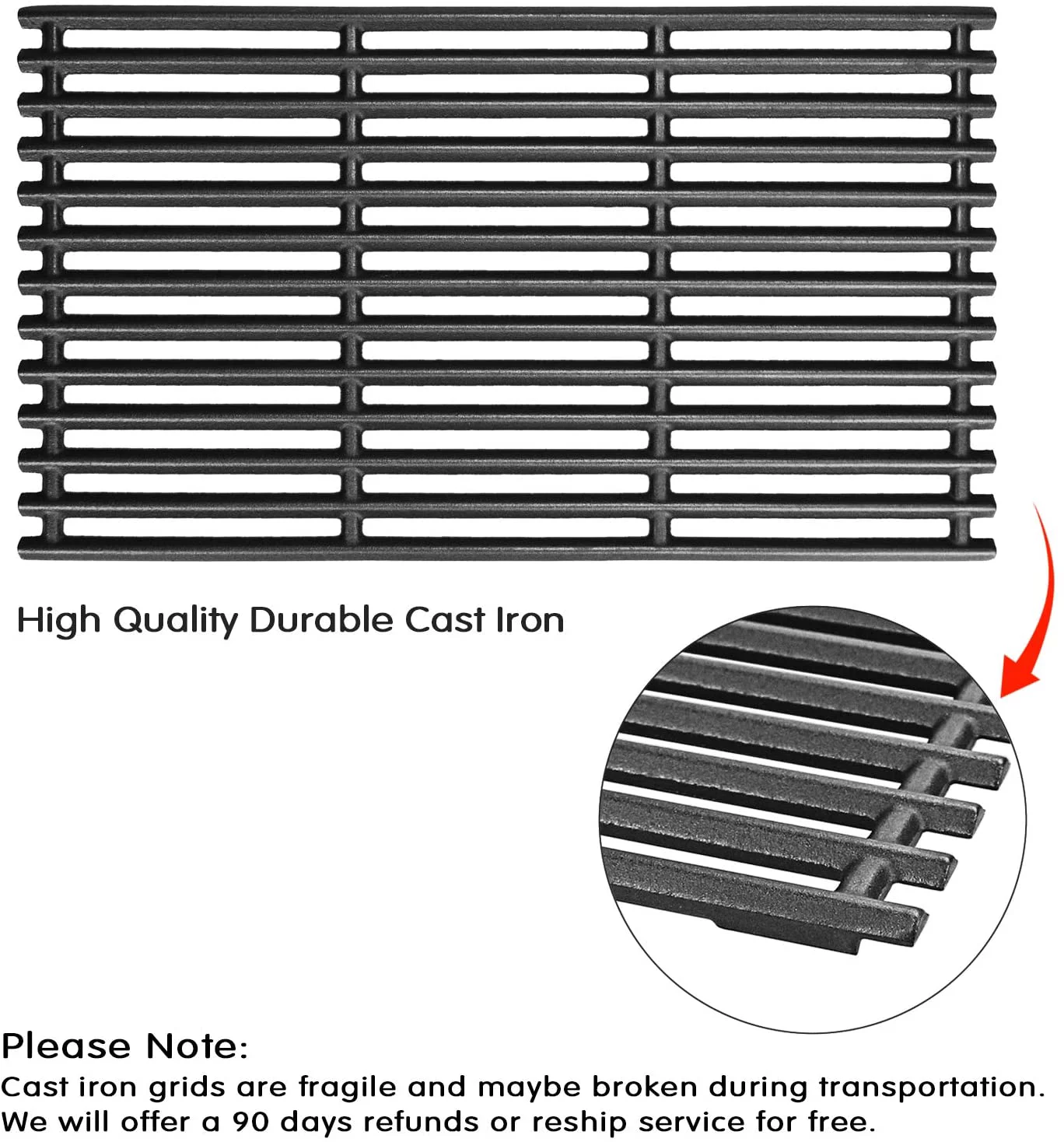 Hisencn Porcelain Enameled Cooking Grid Grates Fits Charbroil Performance Tru Infrared 3 Burner 463370719 463371116 463280019 463371716 463633316 Replacement for Charbroil G460-0500-W1 Emitter Plates