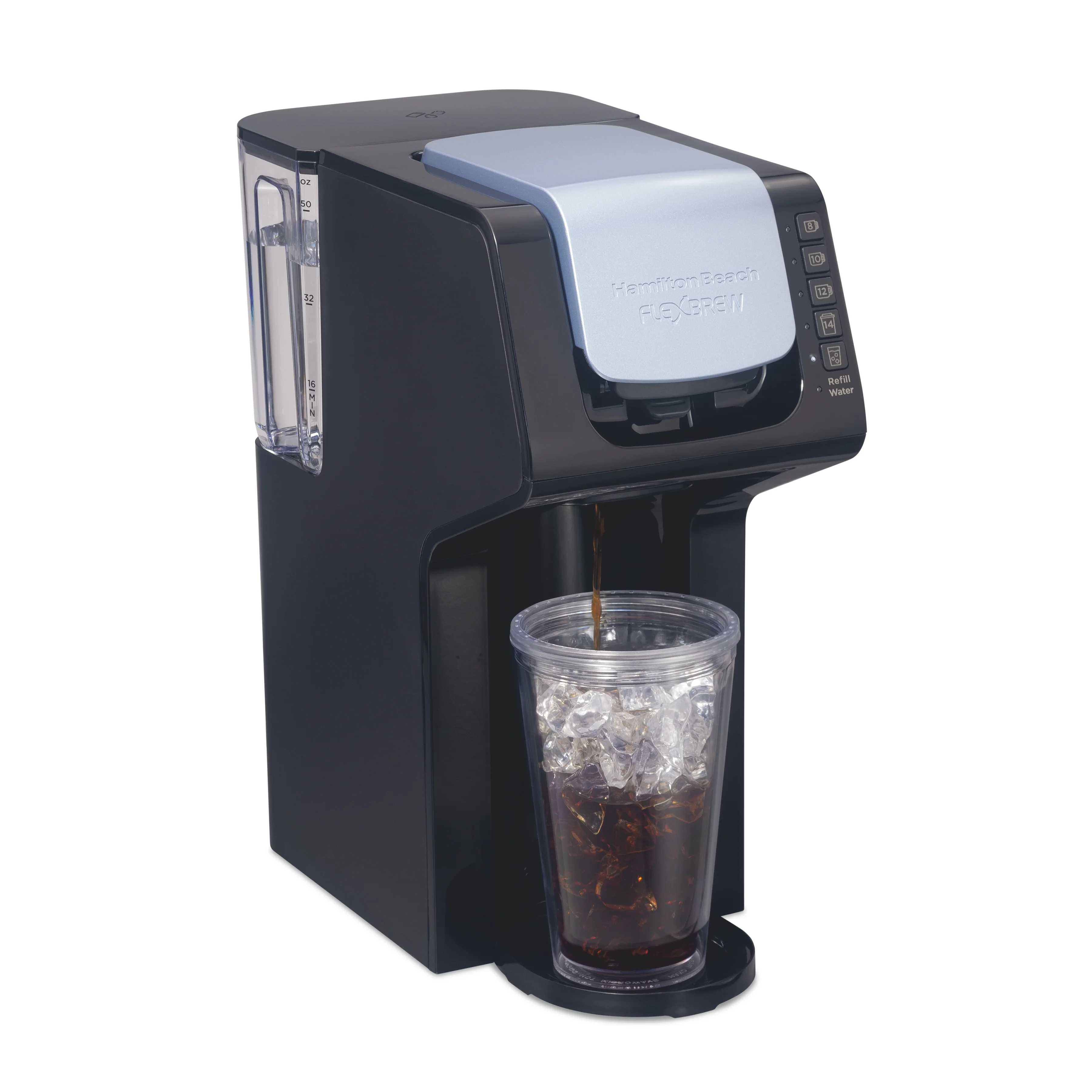 Hamilton Beach FlexBrew Single-Serve Iced & Hot Coffee Maker, Removable 50 oz. Water Reservoir, Black, 49921