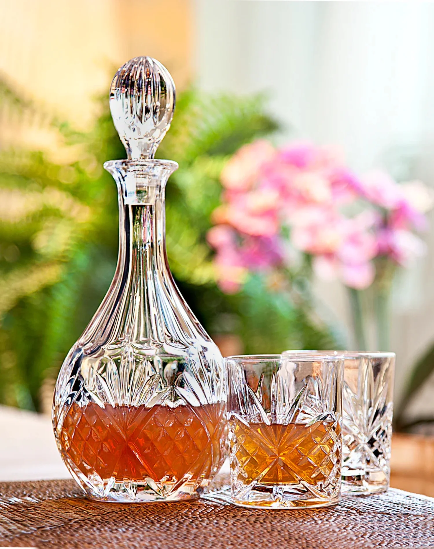 Dublin Crystal 5 Piece Wine Decanter 28oz & Goblet 12oz Set