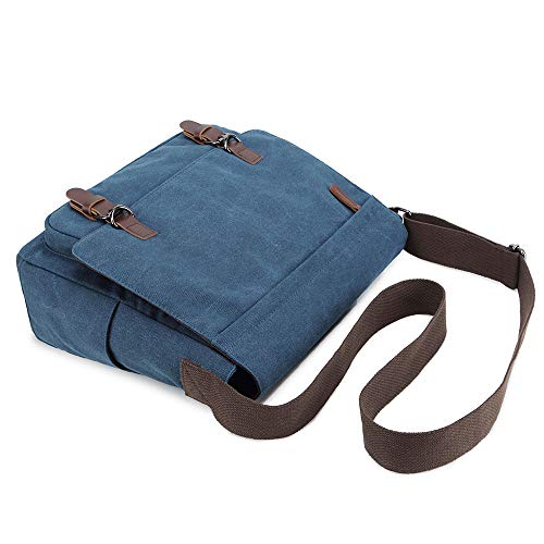 Messenger Bag for Men Retro, Canvas Satchel casual Briefcases Laptop Bag fit 13.3 15.6 Inch